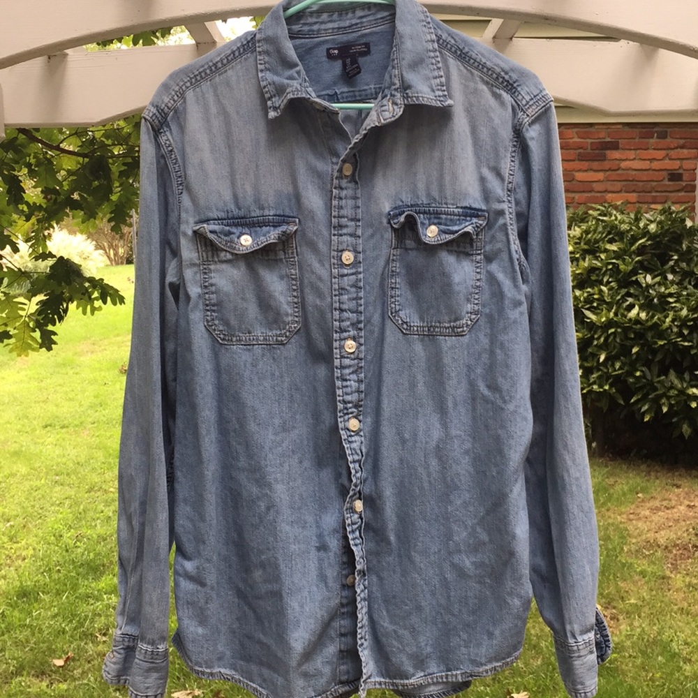 GAP washed indigo denim shirt